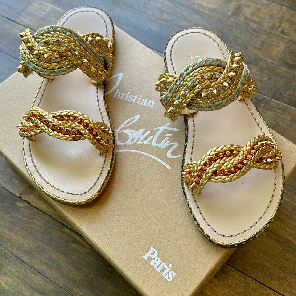 NWT CHRISTIAN LOUBOUTIN NORMANDIE ROPE SANDALS